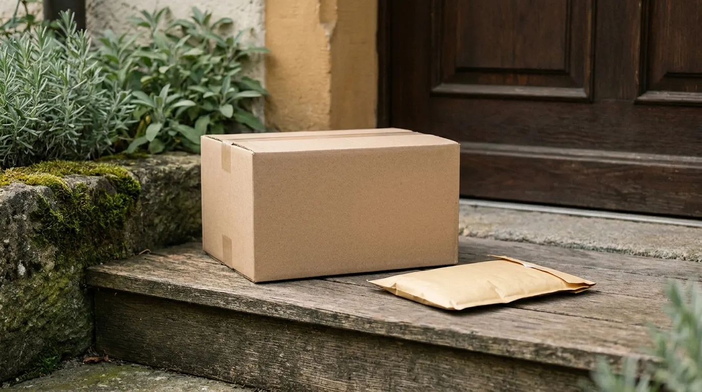 Paket vor einer Haustür